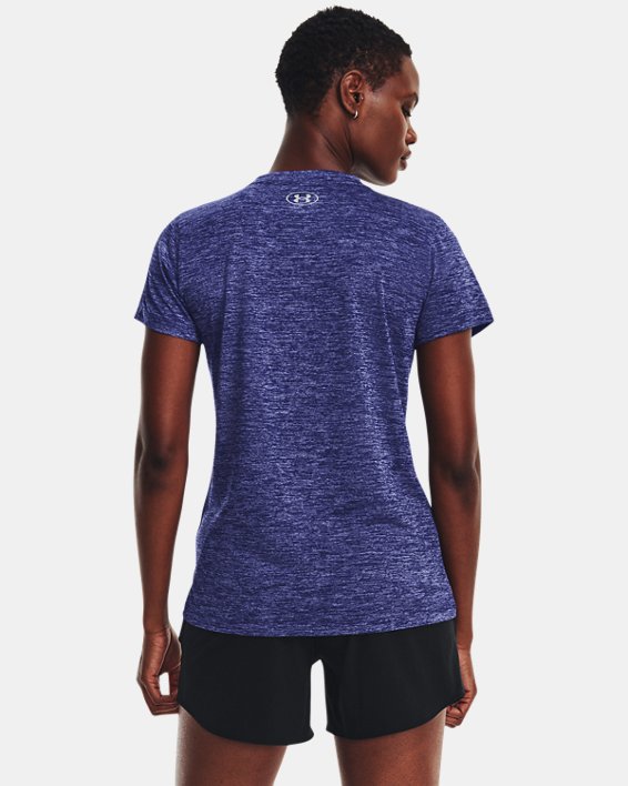 T-shirt col V UA Tech™ Twist pour femme, Blue, pdpMainDesktop image number 1